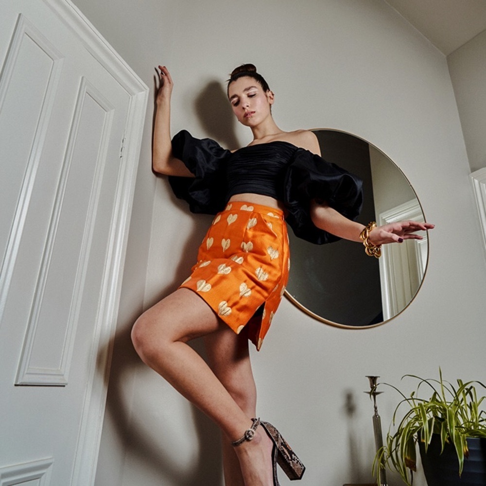 lisou libby metallic mango heart skirt
